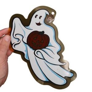 Prismatix Halloween Ghost & Jack o Lantern Window Decoration Vintage 1990